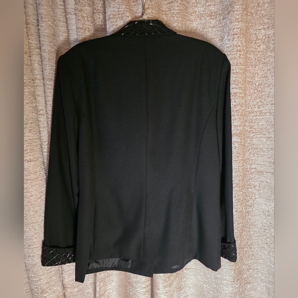 St. Anthony Evening Black Blazer with Embellished Collar - Picture 2 of 6